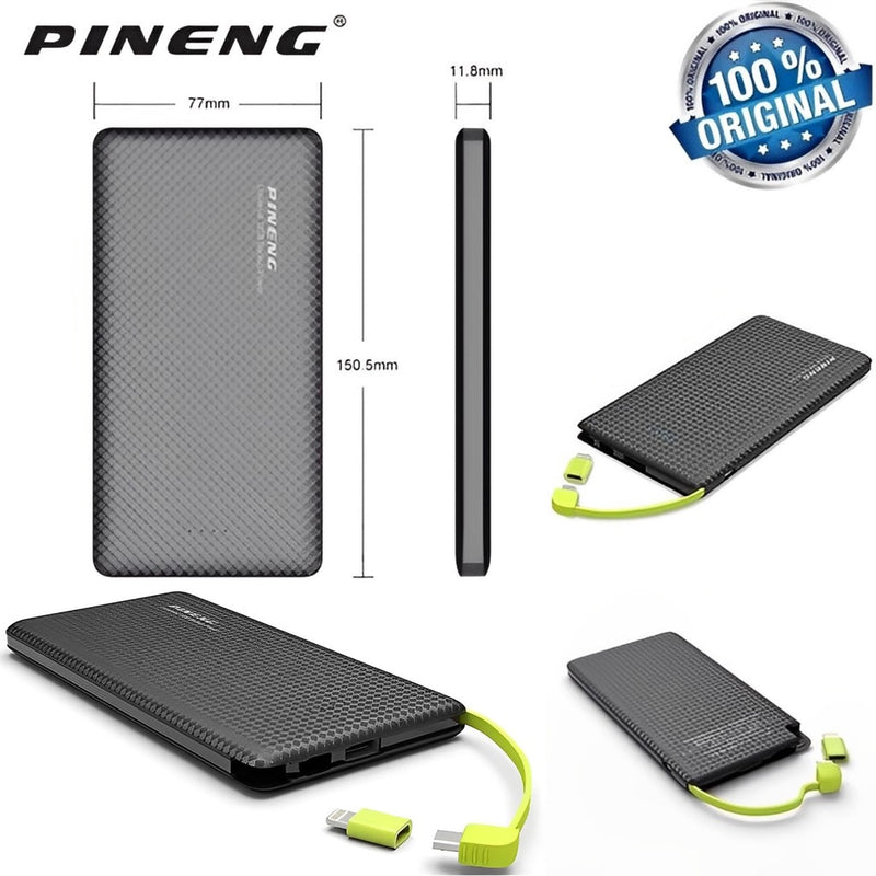 Carregador Portátil Pineng Power Bank 10000mah,5000mah com adaptador iPhone,V8